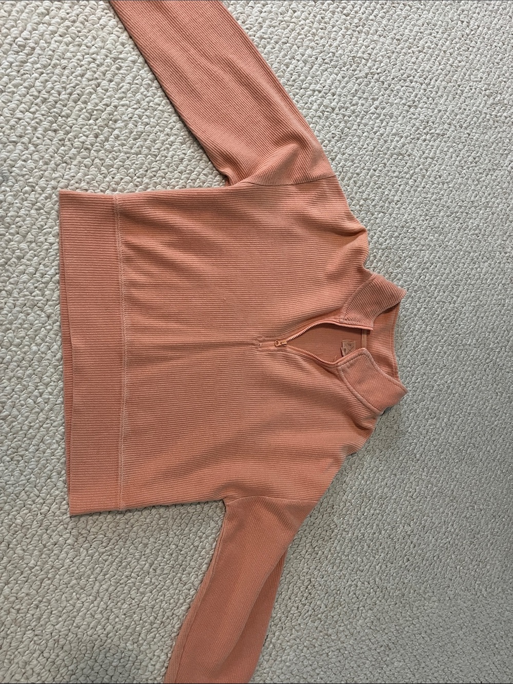 Target Rusty Coral Half-Zip Ribbed Pullover Hoodie